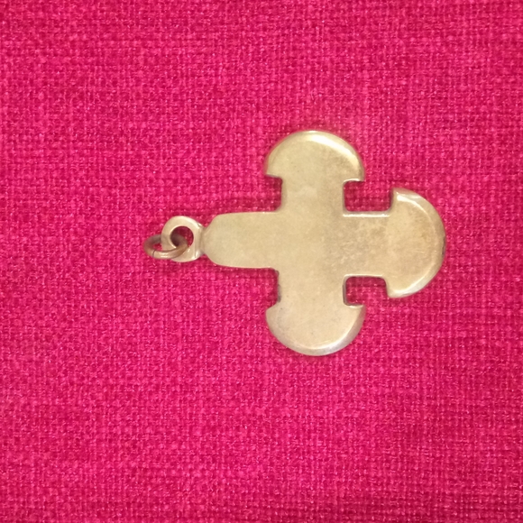 Unisex Brass Cross with Inlay - Picture 2 of 4
